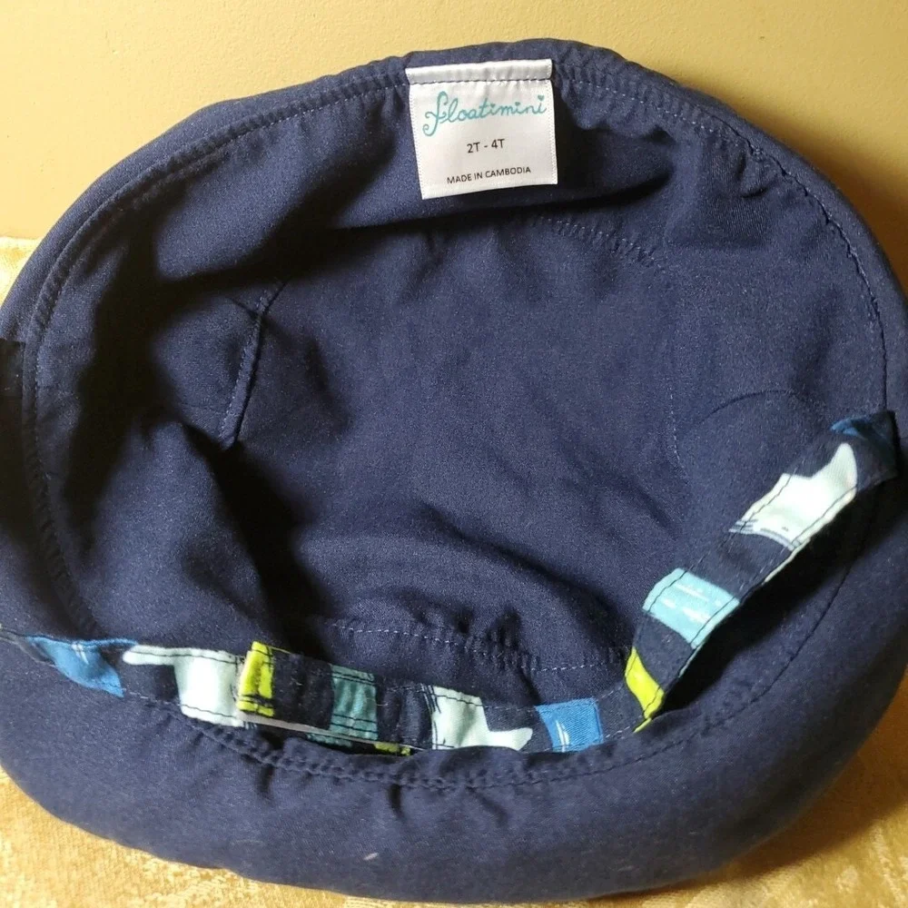 Floatimini 2-4T Bucket Hat Toddler Boys Blue Wave Sun Protection Beach Summer